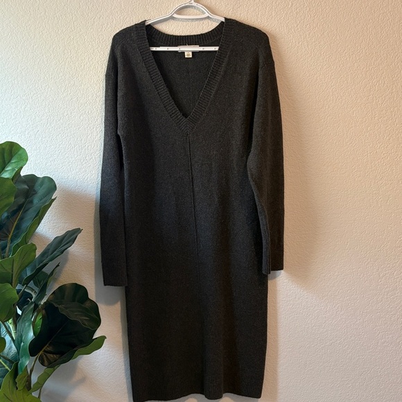 Treasure & Bond Charcoal Gray Long Sleeve wool blend sweater Dress - Picture 1 of 7